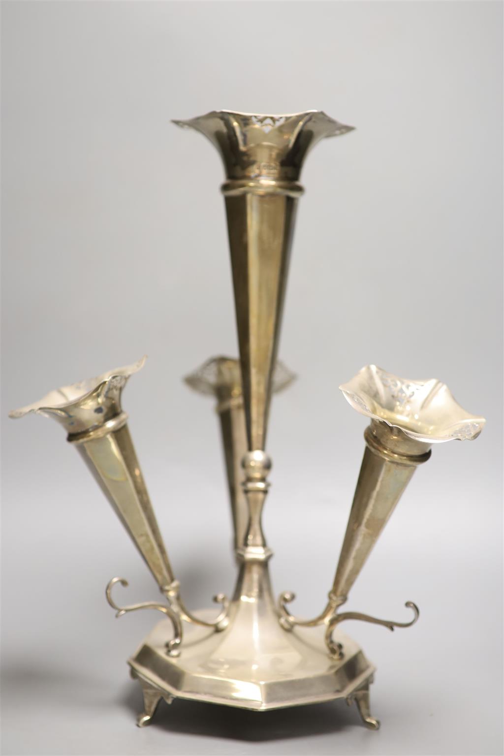 An Edwardian silver epergne, by James Deakin & Sons, Sheffield, 1905?,